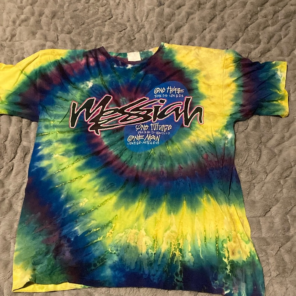 Vintage single stitch tie dye Messiah T-shirt made in USA  one size